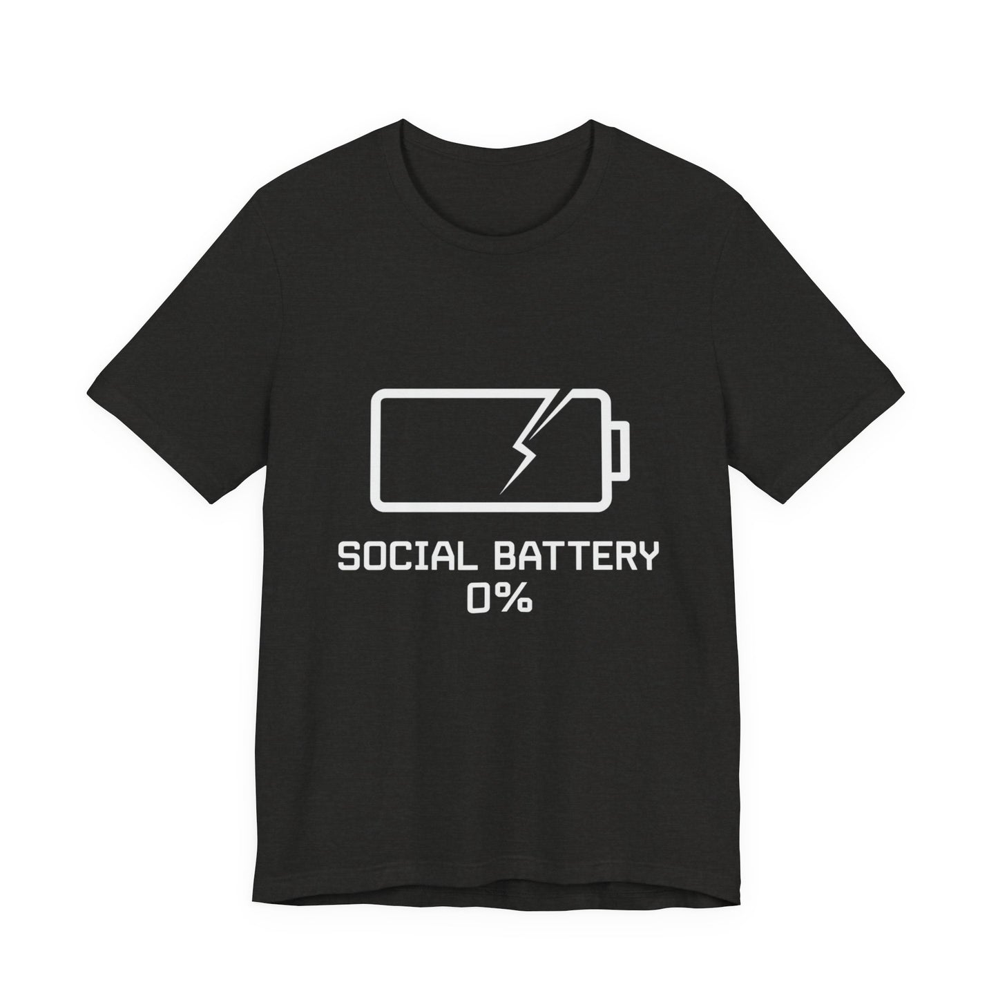 Social Battery 0 Percent Shirt Funny Introvert T Shirt Gamer Geek Gift Low Battery Graphic Tee