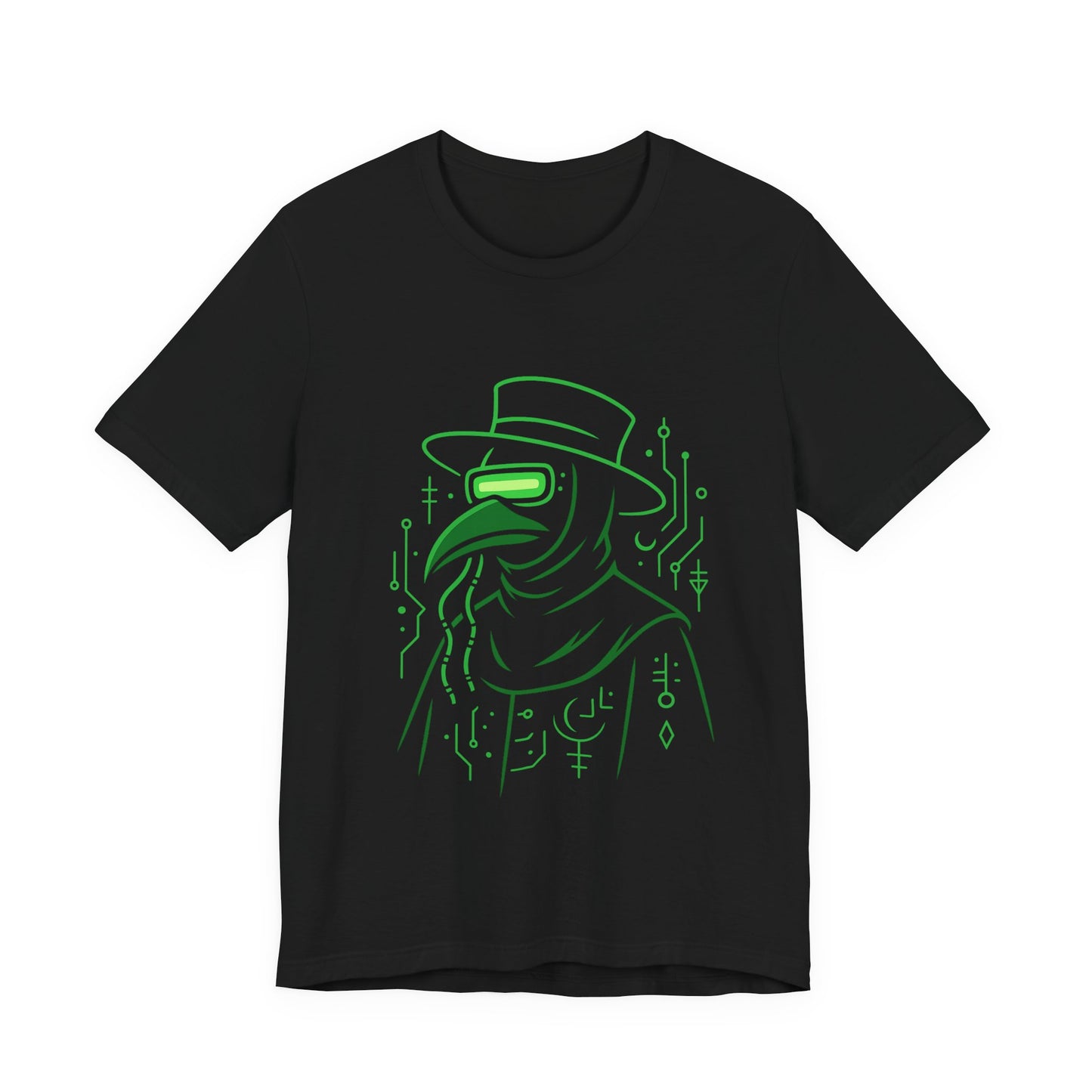 Plague Doctor Shirt Gothic Cyberpunk T Shirt Neon Green Goth Graphic Tee Dark Aesthetic Alternative Clothing