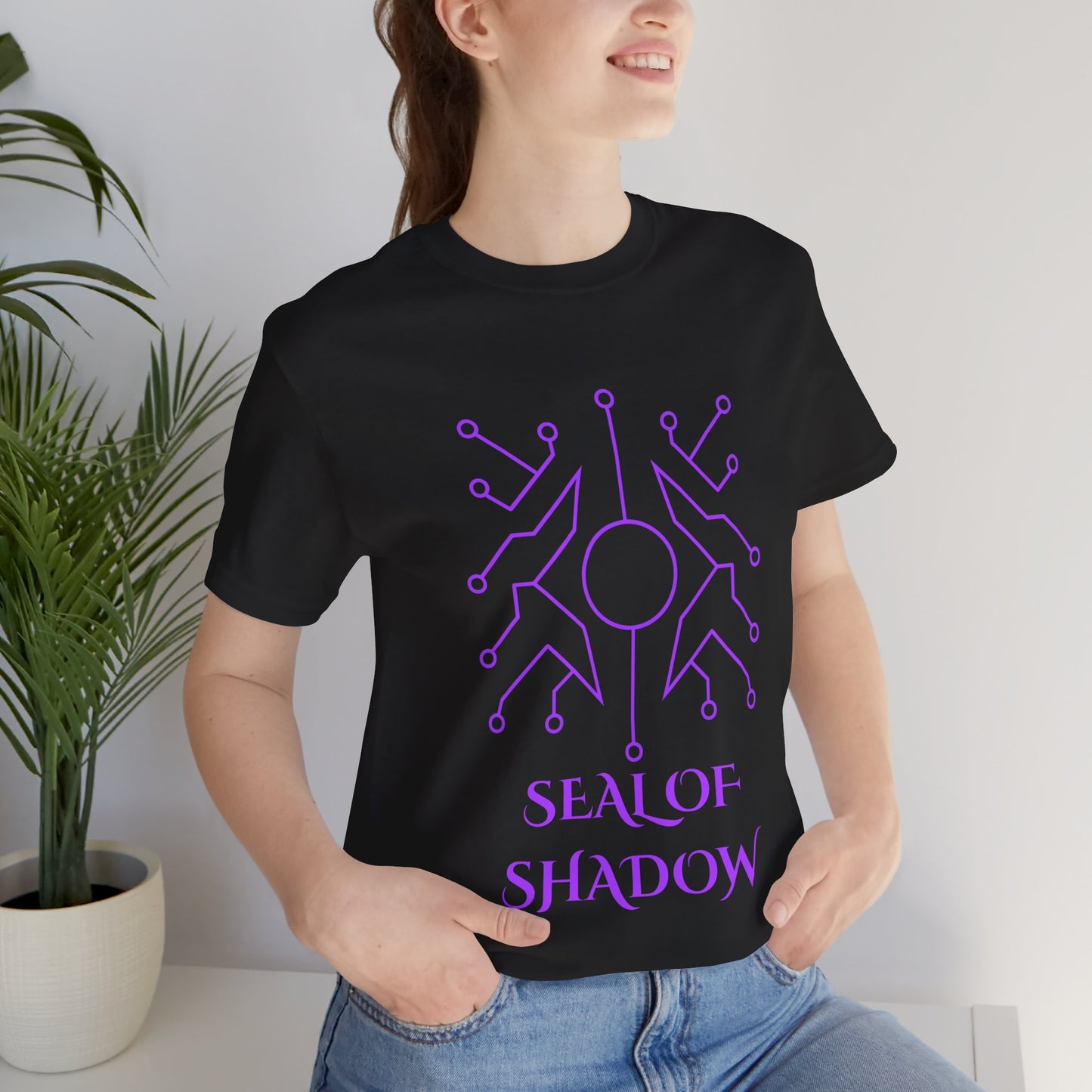 Seal of Shadow Sigil Shirt Geometric Occult Symbol Dark Mystic Design Glowing Vector Tech Occult TShirt Gift