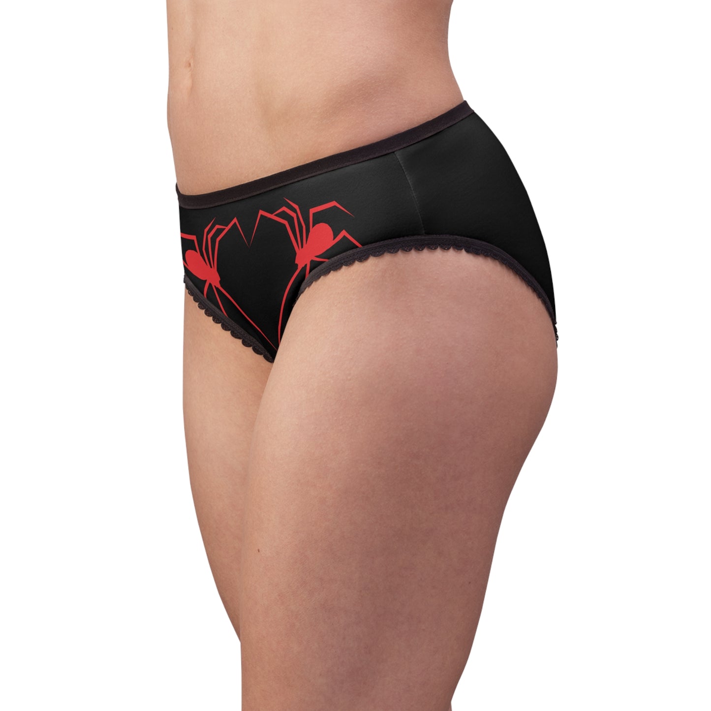 Spider Heart Womens Briefs Gothic Lingerie Creepy Cute Halloween Underwear