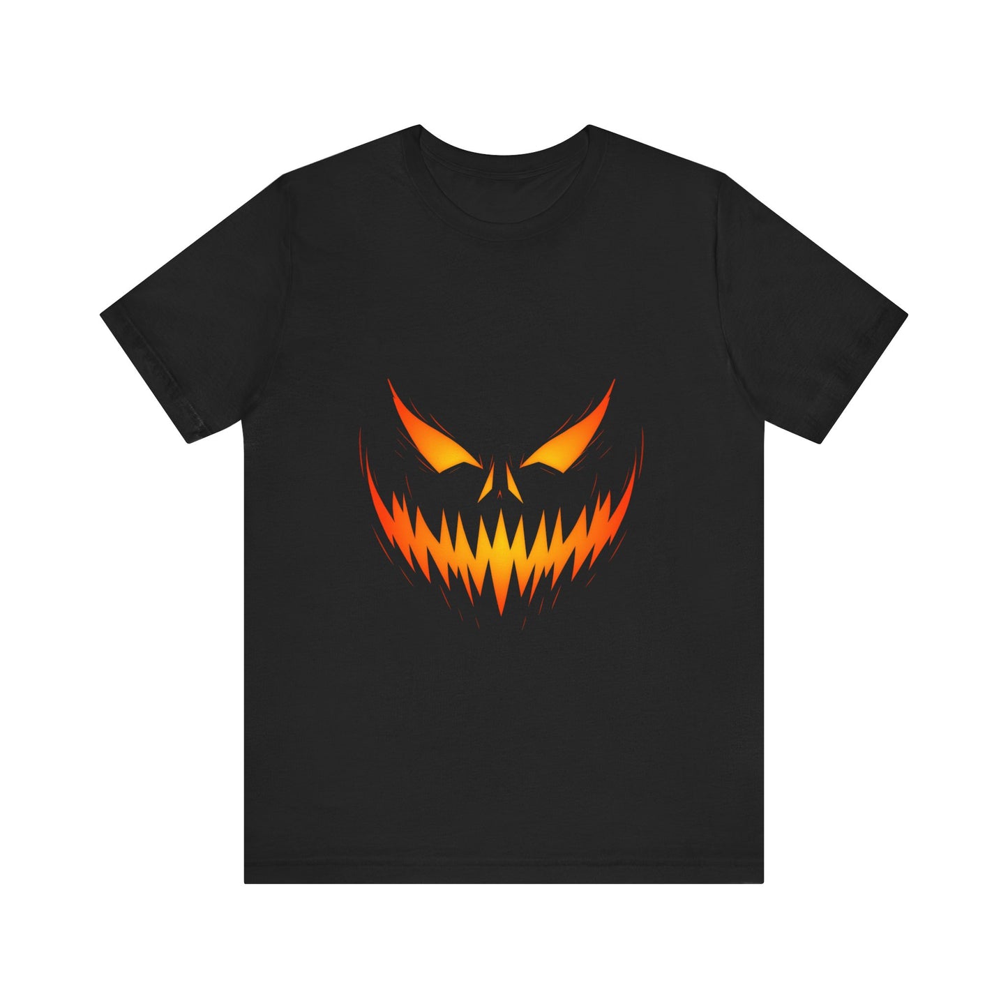 Scary Pumpkin Face Jack-O-Lantern T-Shirt | Halloween Orange Glow Shirt | Creepy Horror Pumpkin Graphic Tee