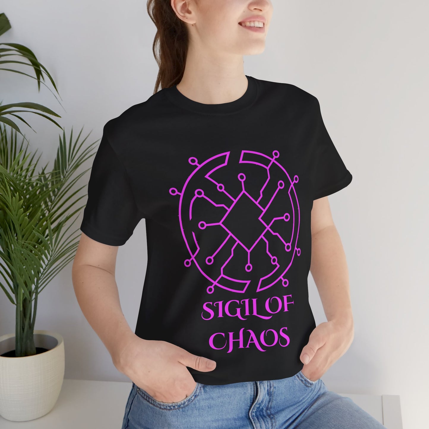 Sigil of Chaos Shirt Geometric Occult Symbol Tech Mystic Design Glowing Vector Arcane Energy TShirt Gift