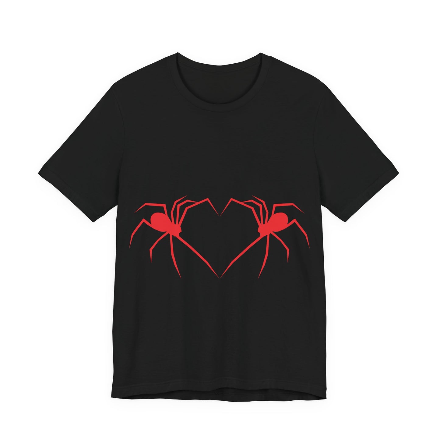 Black Widow Spider Heart Shirt Gothic Horror Creepy Cute Halloween Graphic Tee