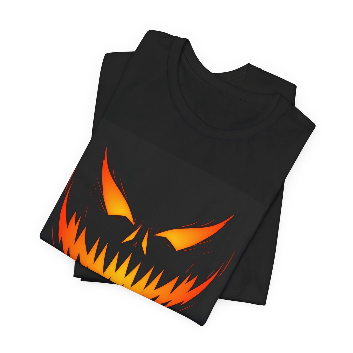 Scary Pumpkin Face Jack-O-Lantern T-Shirt | Halloween Orange Glow Shirt | Creepy Horror Pumpkin Graphic Tee