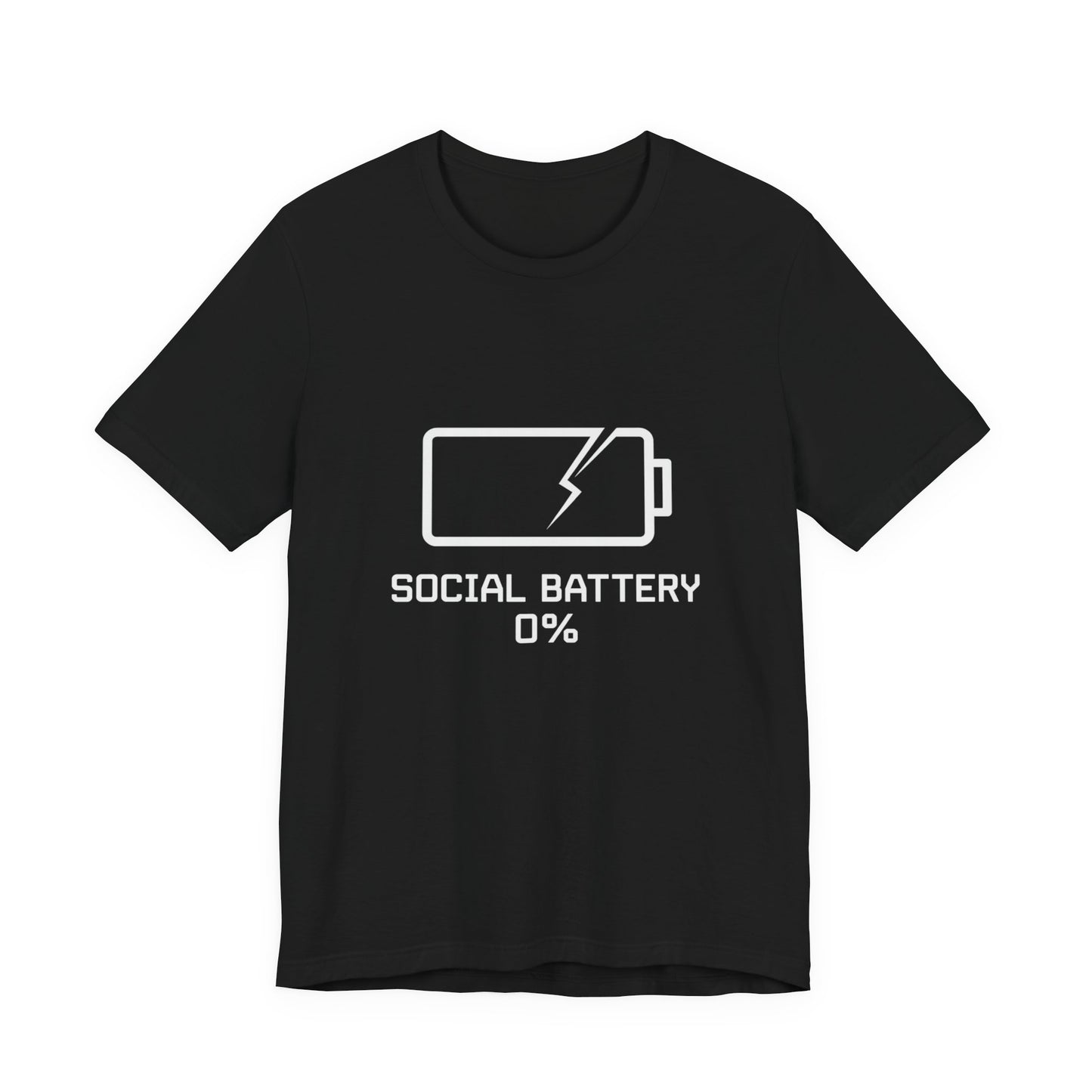 Social Battery 0% T-Shirt | Funny Goth Introvert Tee | Low Energy Meme Shirt | Dark Humor Unisex Graphic Tee