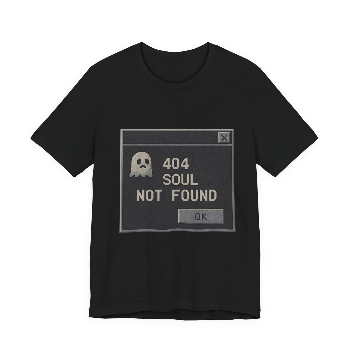 404 Soul Not Found T-Shirt | Funny Goth Shirt | Retro Error Message Graphic Tee | Tech Nerd Gift | Unisex Dark Humor Shirt
