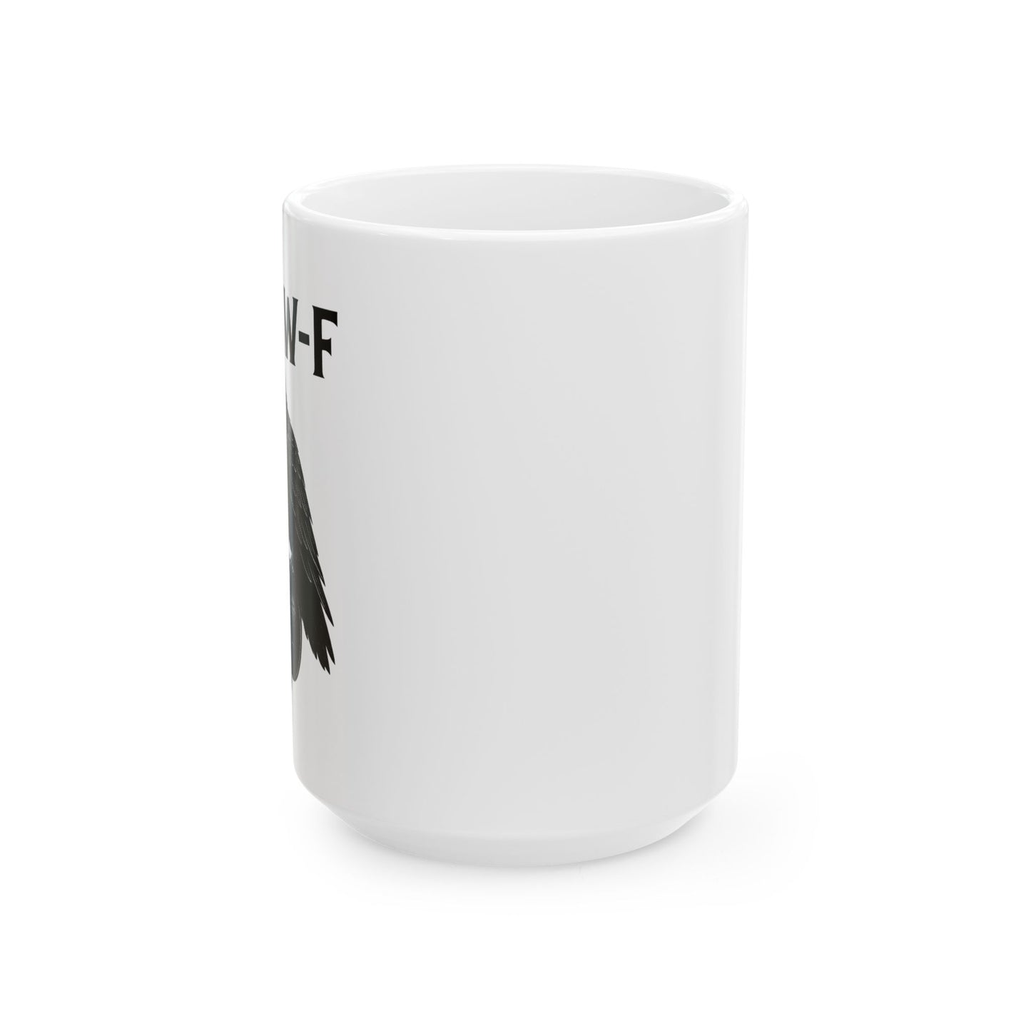 Raven on Skull Coffee Mug Gothic Crow Cup with Dark Humor F Caw F Design