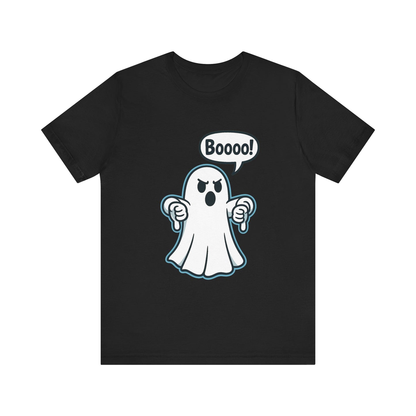 Disapproving Ghost Shirt Funny Boooo Cartoon Ghost Humor Design Blue Outline