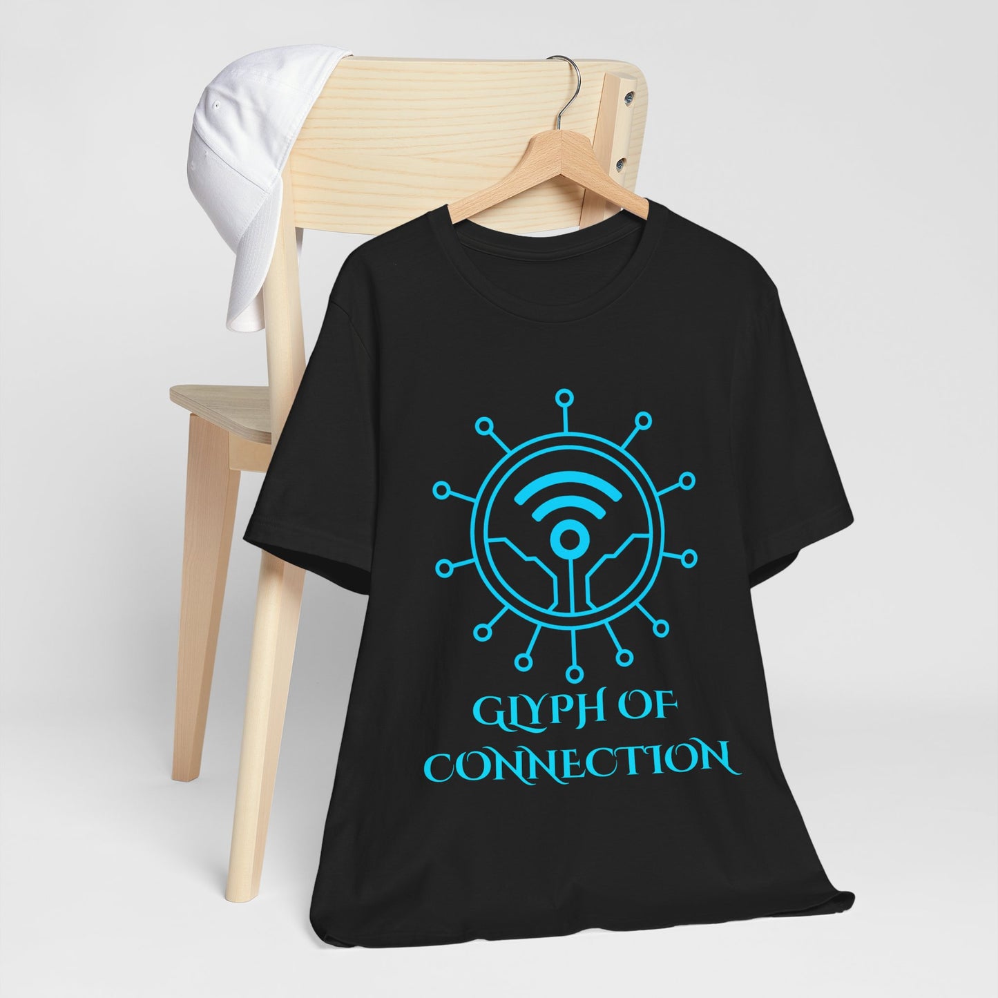 Glyph of Connection Sigil Shirt Geometric Occult Symbol Tech Mystic Design Glowing WiFi Vector TShirt Gift