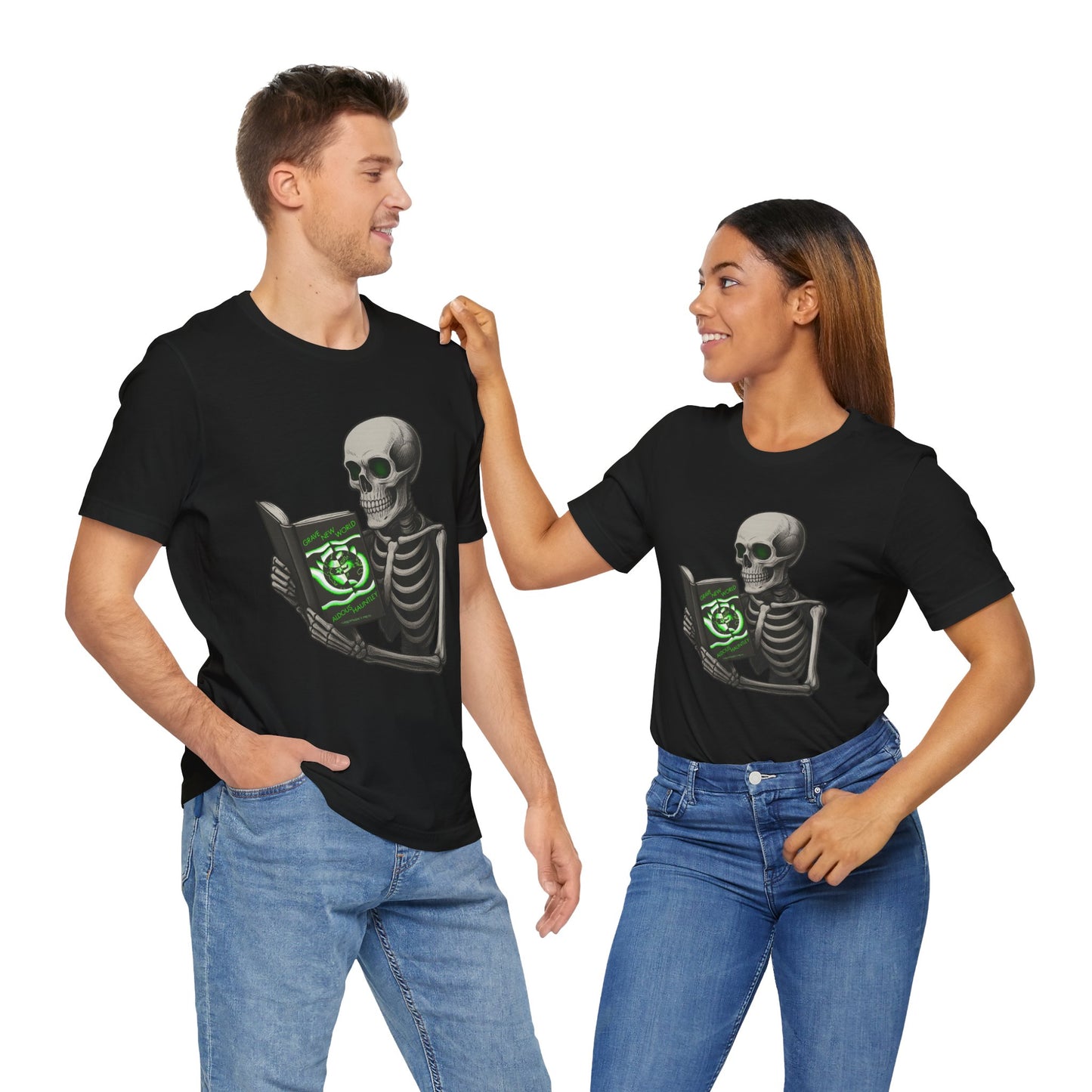 Forbidden Tome Shirt Grave New World Skeleton Book Parody Dark Humor Tee