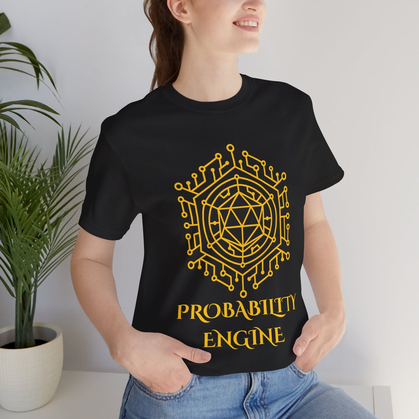 Probability Engine Sigil Shirt Geometric Occult Symbol Tech Mystic Design Glowing Circuit Vector TShirt Gift
