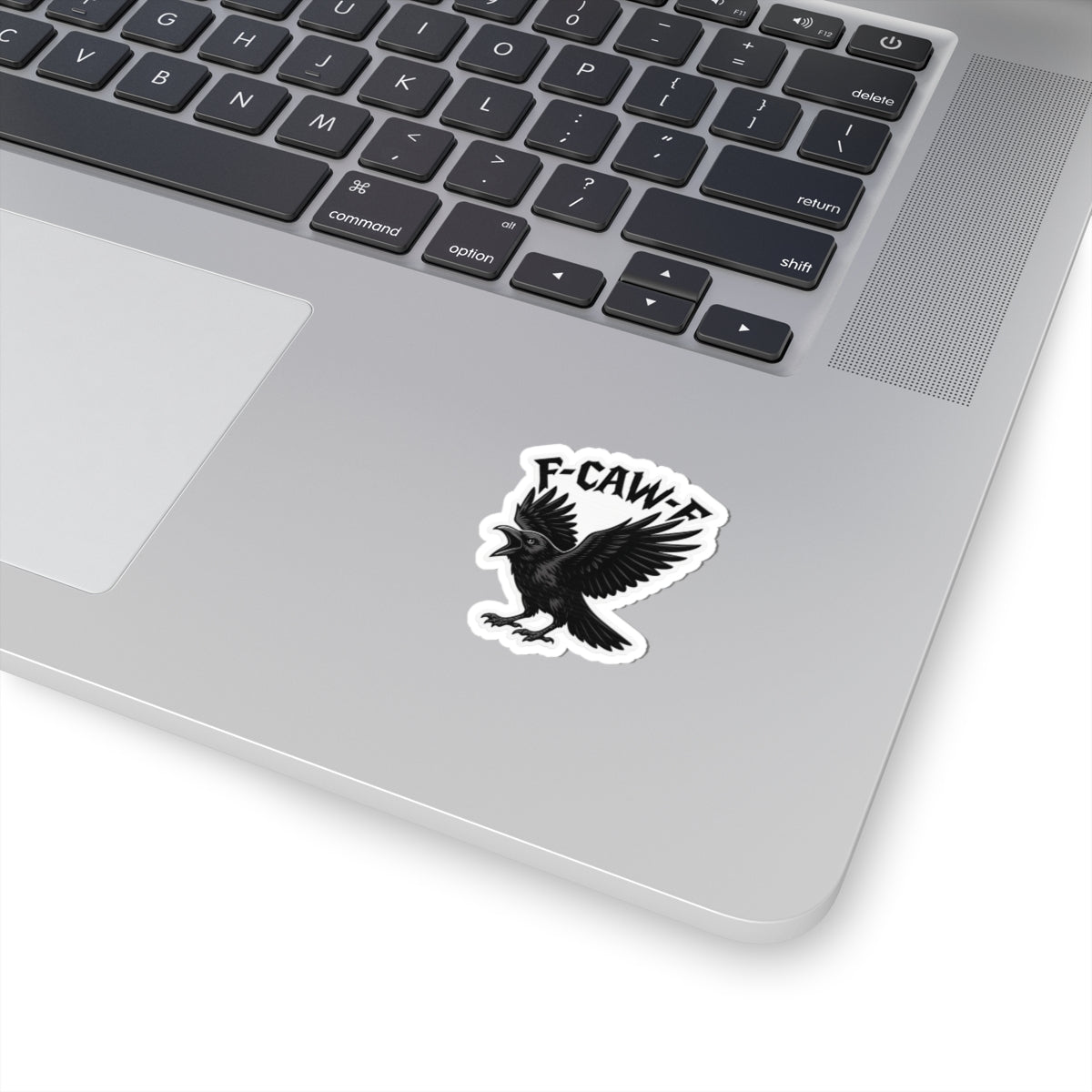 F-CAW-F Angry Crow Sticker | Gothic Raven Bird Decal | Funny Cawing Crow Laptop Sticker