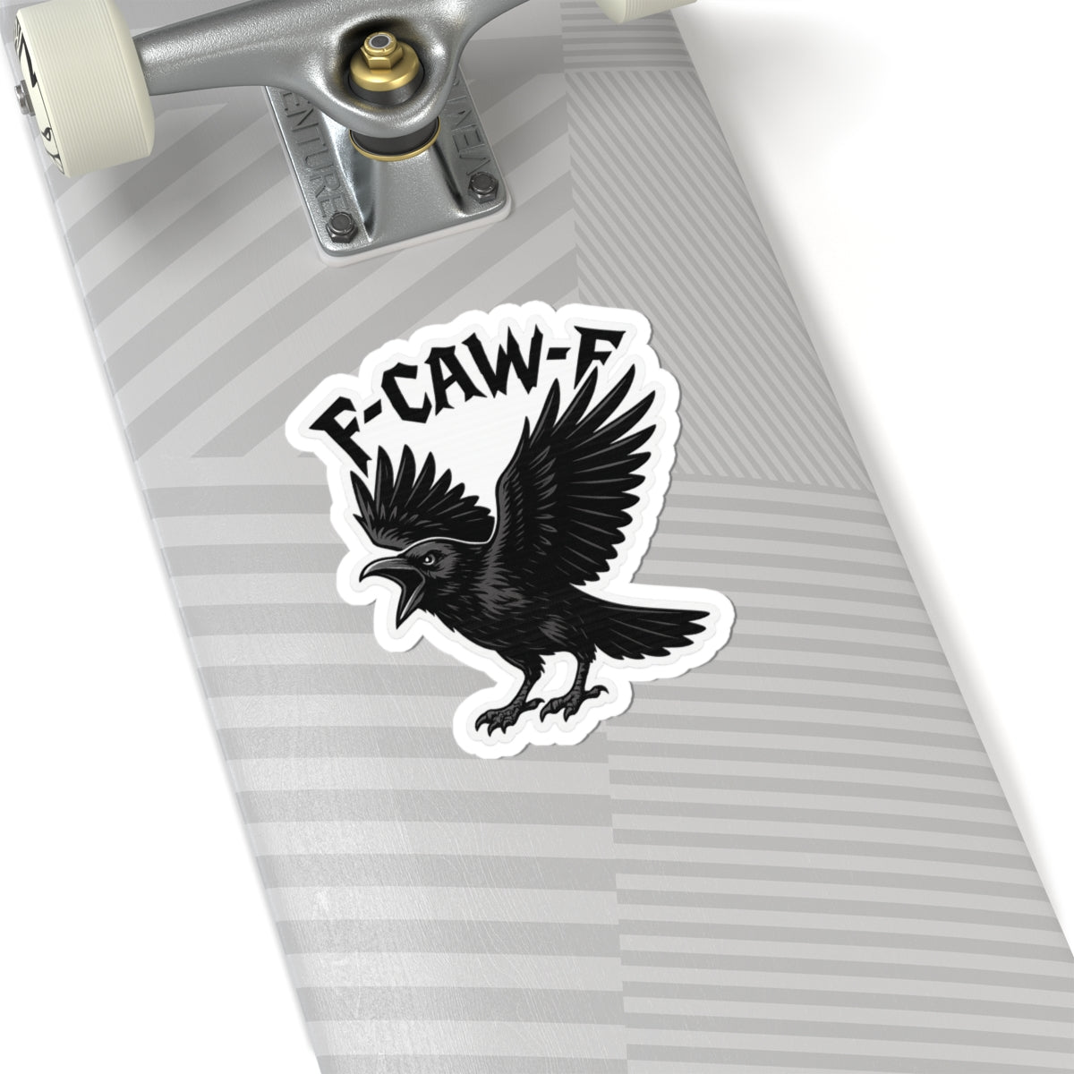 F-CAW-F Angry Crow Sticker | Gothic Raven Bird Decal | Funny Cawing Crow Laptop Sticker