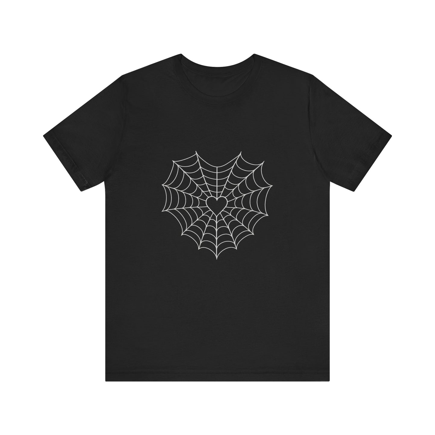 Heart Shaped Spider Web Shirt Chalk Style Gothic Halloween T Shirt
