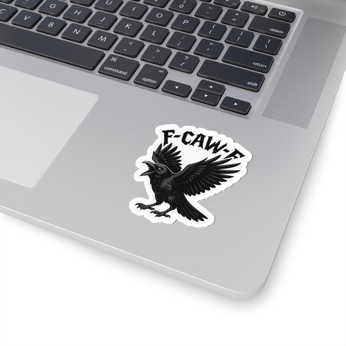 F-CAW-F Angry Crow Sticker | Gothic Raven Bird Decal | Funny Cawing Crow Laptop Sticker