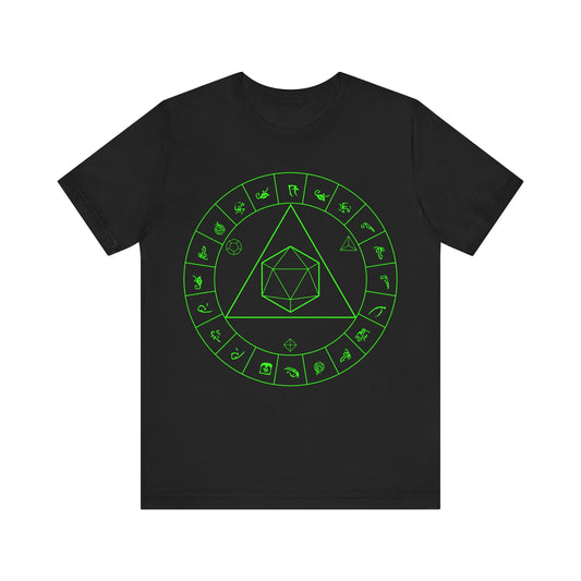 Probability Generator v2 Circle Magic Circle Dice Alternative RPG Tabletop Gaming Occult Symbol Mystic Geometry T Shirt Design
