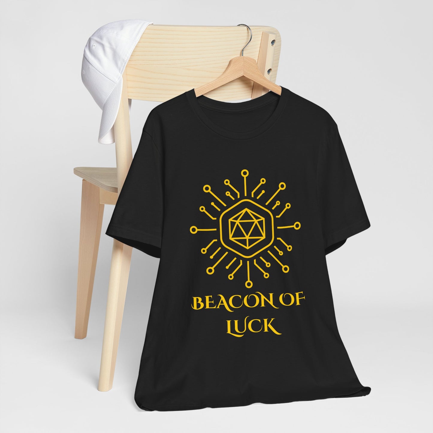 Beacon of Luck Sigil Shirt Geometric Occult Symbol Tech Mystic Vector Design Glowing Fortune Gift TShirt