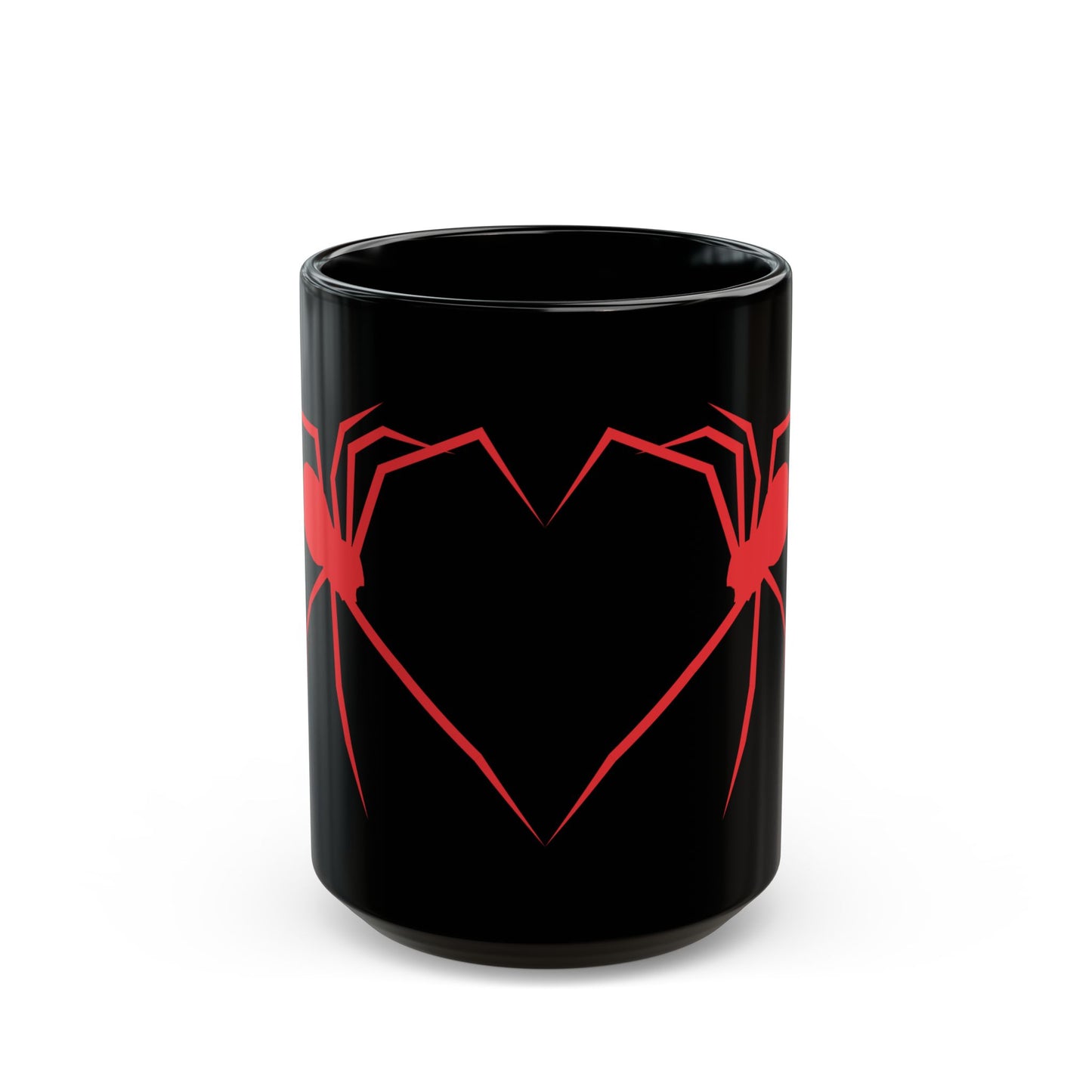 Black Widow Spider Heart Coffee Mug Gothic Creepy Cute Black Ceramic Cup 11oz 15oz