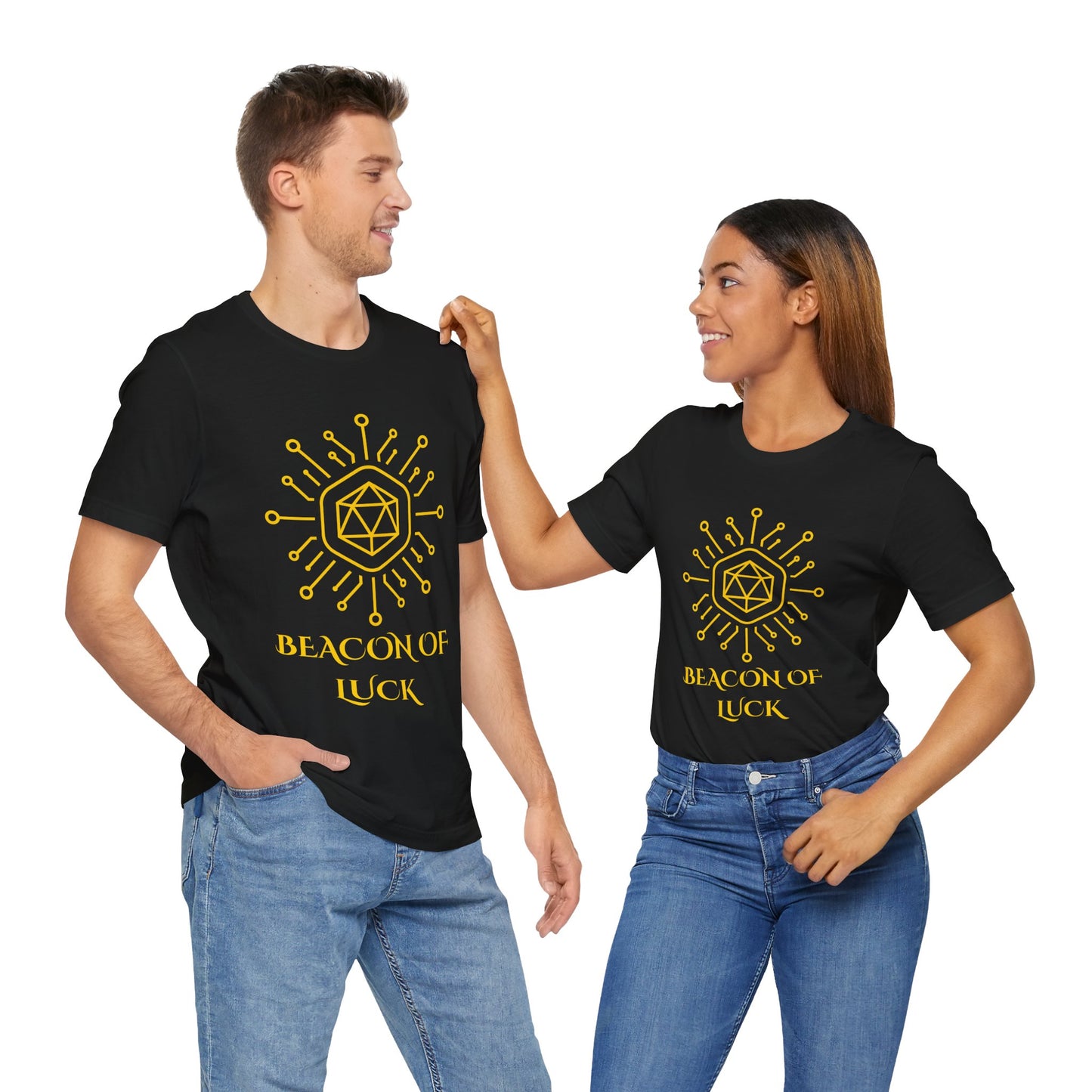 Beacon of Luck Sigil Shirt Geometric Occult Symbol Tech Mystic Vector Design Glowing Fortune Gift TShirt