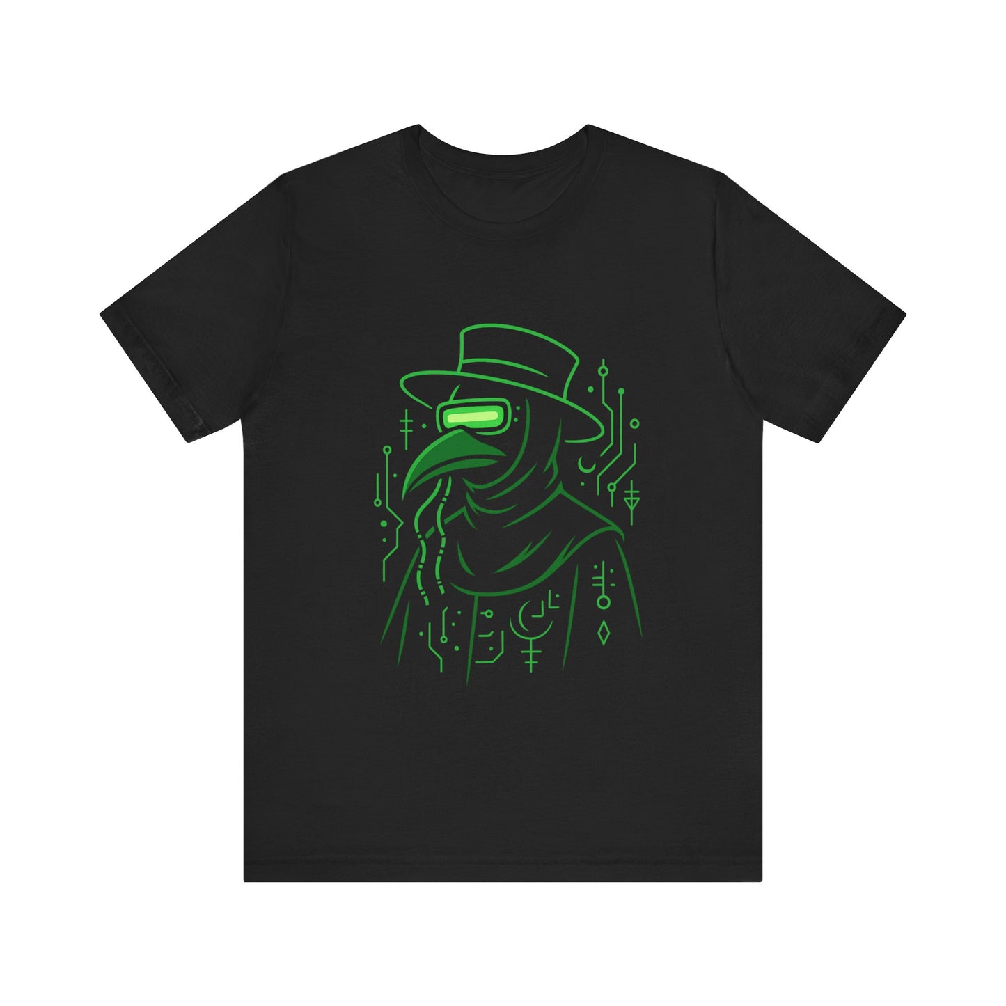 Plague Doctor Shirt Gothic Cyberpunk T Shirt Neon Green Goth Graphic Tee Dark Aesthetic Alternative Clothing