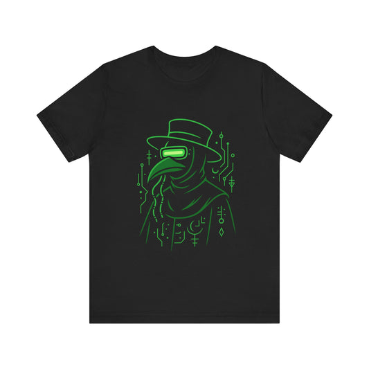 Plague Doctor Shirt Gothic Cyberpunk T Shirt Neon Green Goth Graphic Tee Dark Aesthetic Alternative Clothing