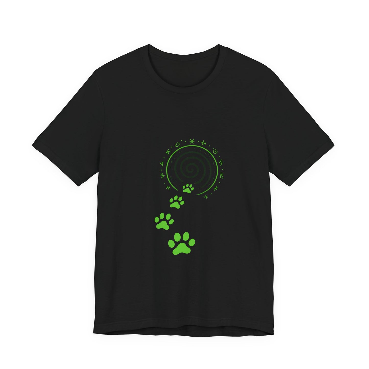 Pawprints in the Void Cat Shirt Occult Neon Green Cat Paw Tee Gothic Witchy Design