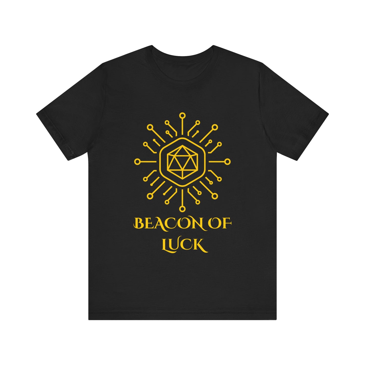 Beacon of Luck Sigil Shirt Geometric Occult Symbol Tech Mystic Vector Design Glowing Fortune Gift TShirt