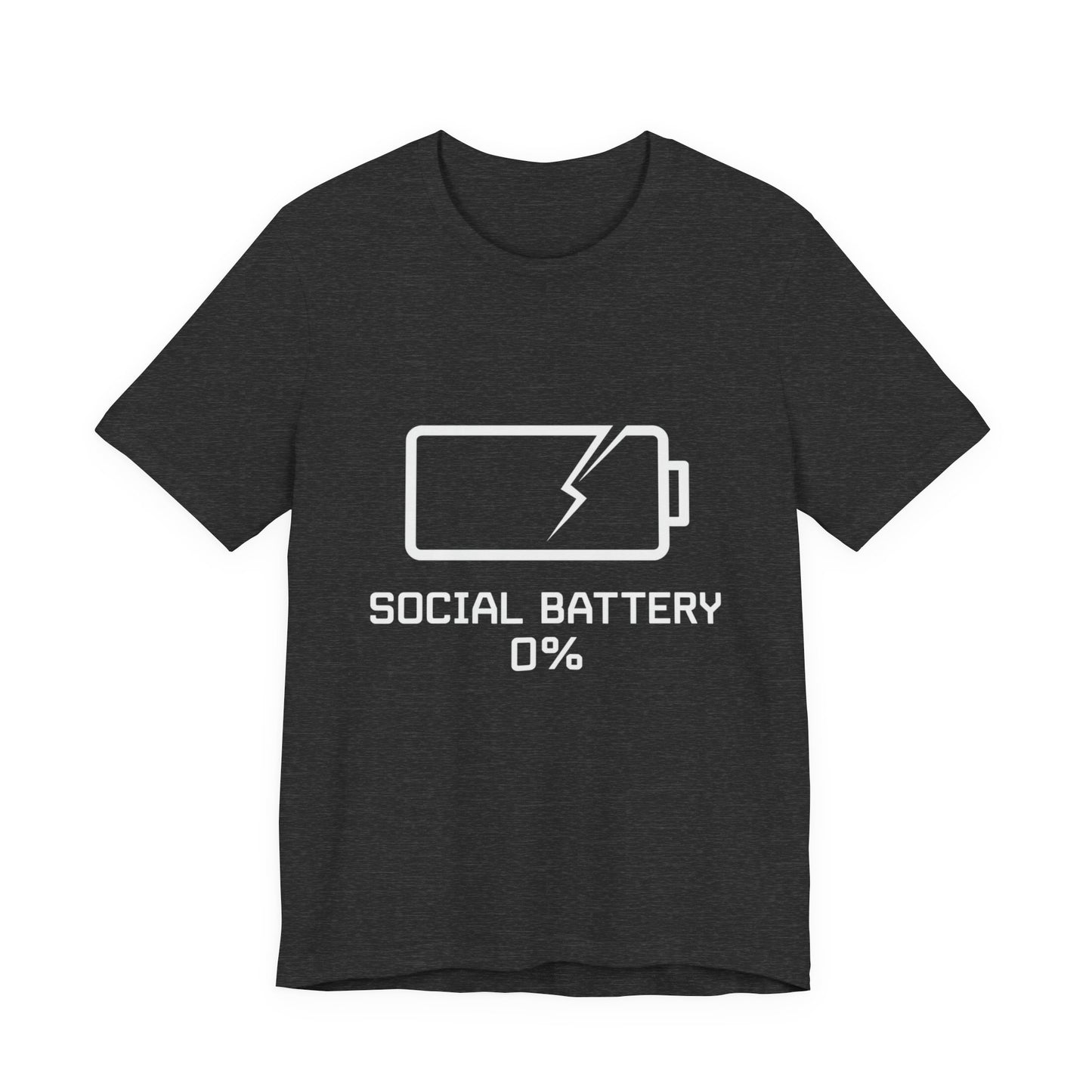 Social Battery 0 Percent Shirt Funny Introvert T Shirt Gamer Geek Gift Low Battery Graphic Tee