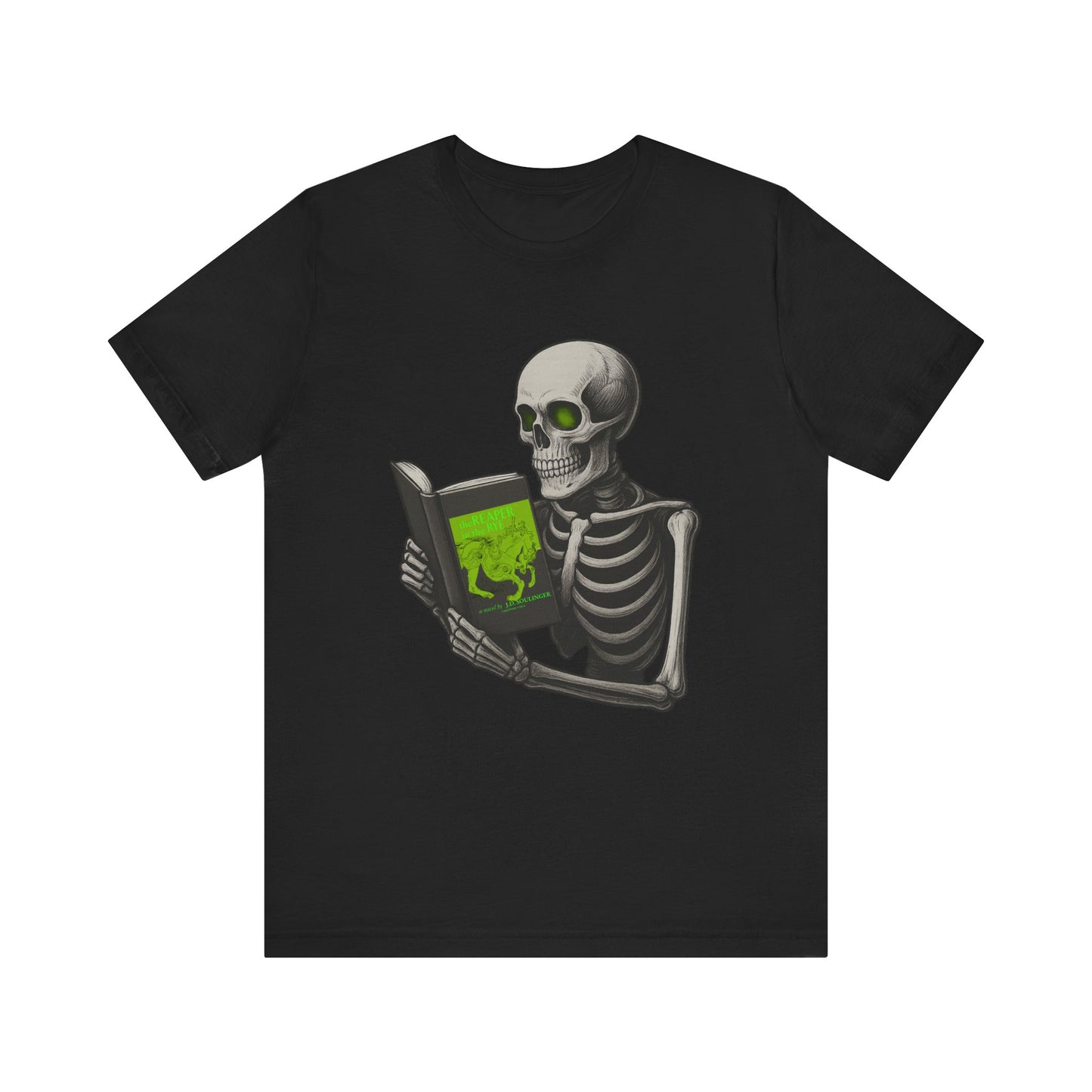 Forbidden Tome Shirt The Reaper In The Rye Skeleton Book Parody Dark Humor Tee