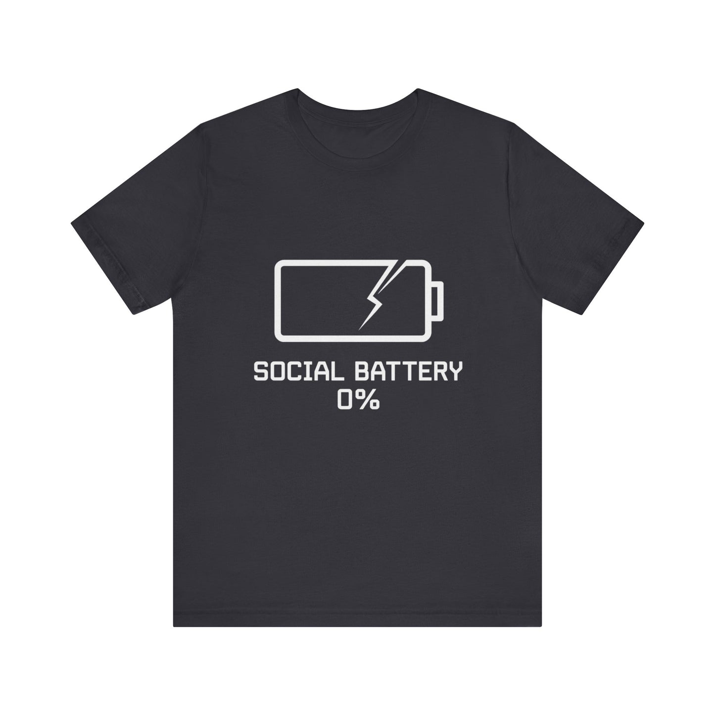 Social Battery 0 Percent Shirt Funny Introvert T Shirt Gamer Geek Gift Low Battery Graphic Tee