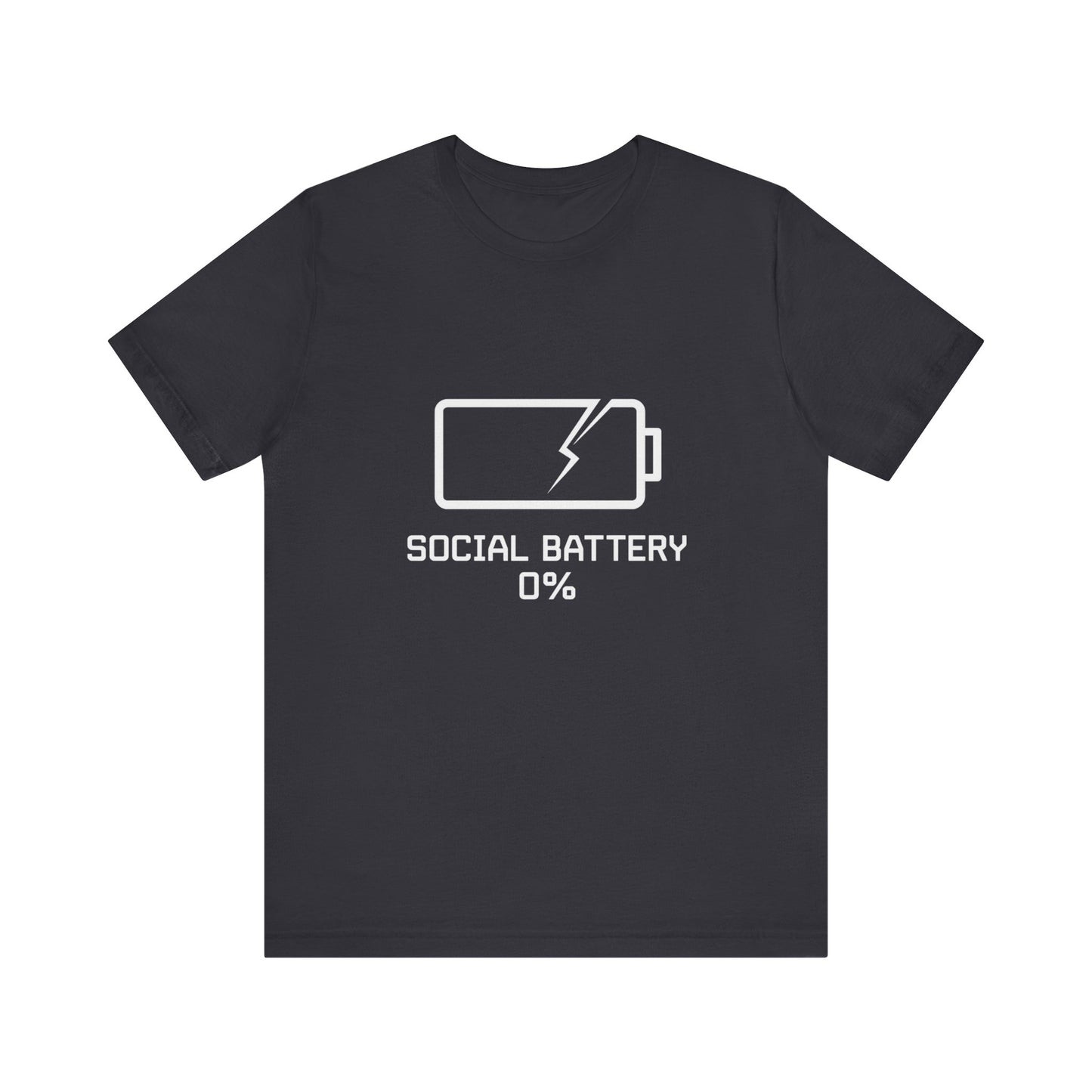 Social Battery 0% T-Shirt | Funny Goth Introvert Tee | Low Energy Meme Shirt | Dark Humor Unisex Graphic Tee