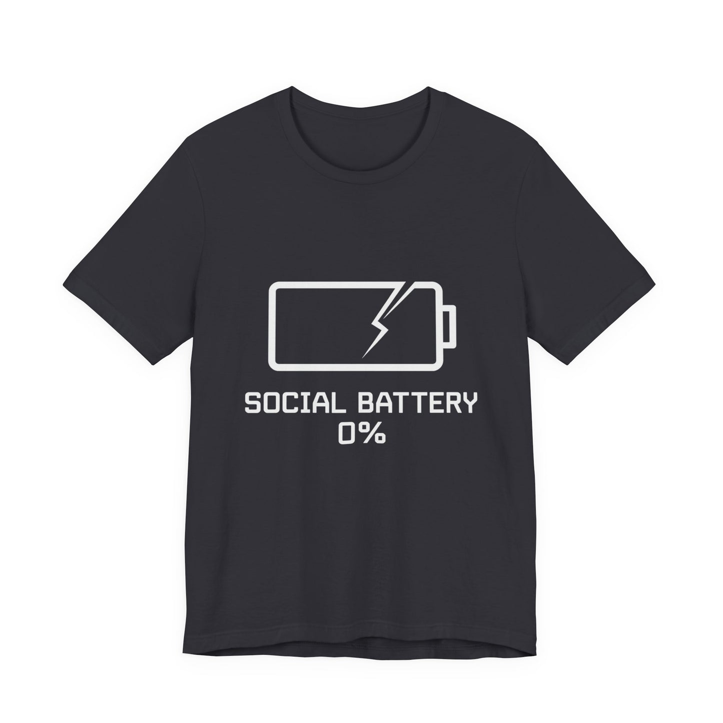 Social Battery 0 Percent Shirt Funny Introvert T Shirt Gamer Geek Gift Low Battery Graphic Tee