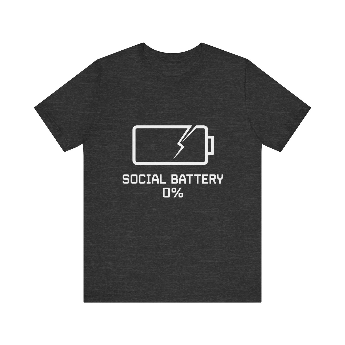 Social Battery 0 Percent Shirt Funny Introvert T Shirt Gamer Geek Gift Low Battery Graphic Tee