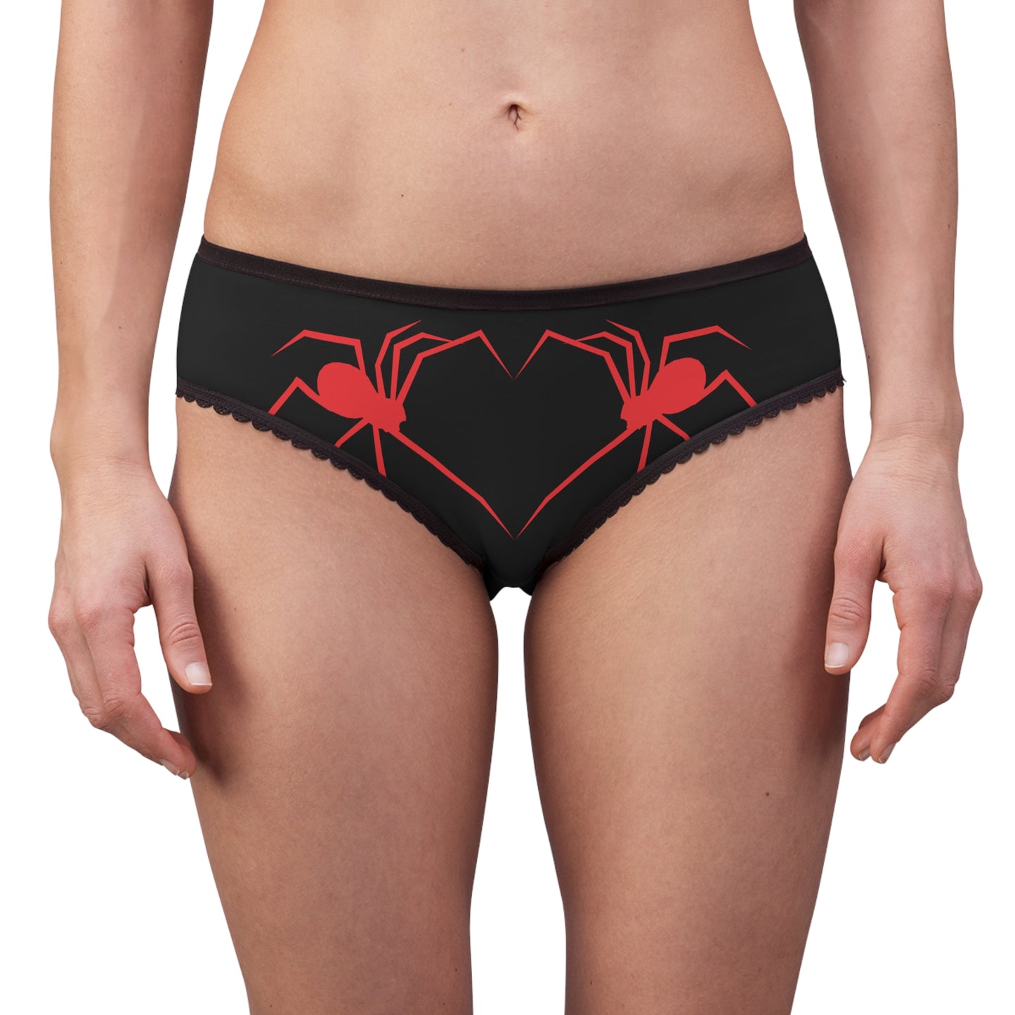 Spider Heart Womens Briefs Gothic Lingerie Creepy Cute Halloween Underwear