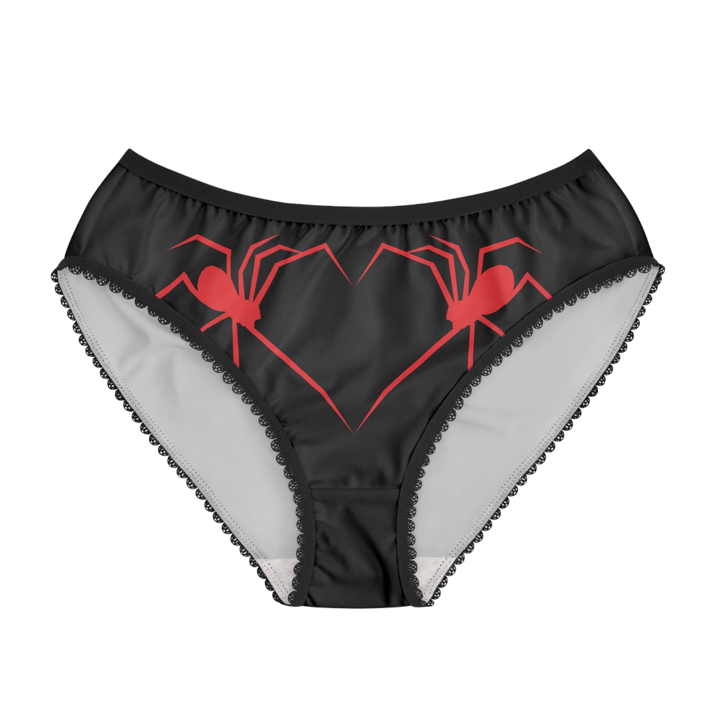 Spider Heart Womens Briefs Gothic Lingerie Creepy Cute Halloween Underwear