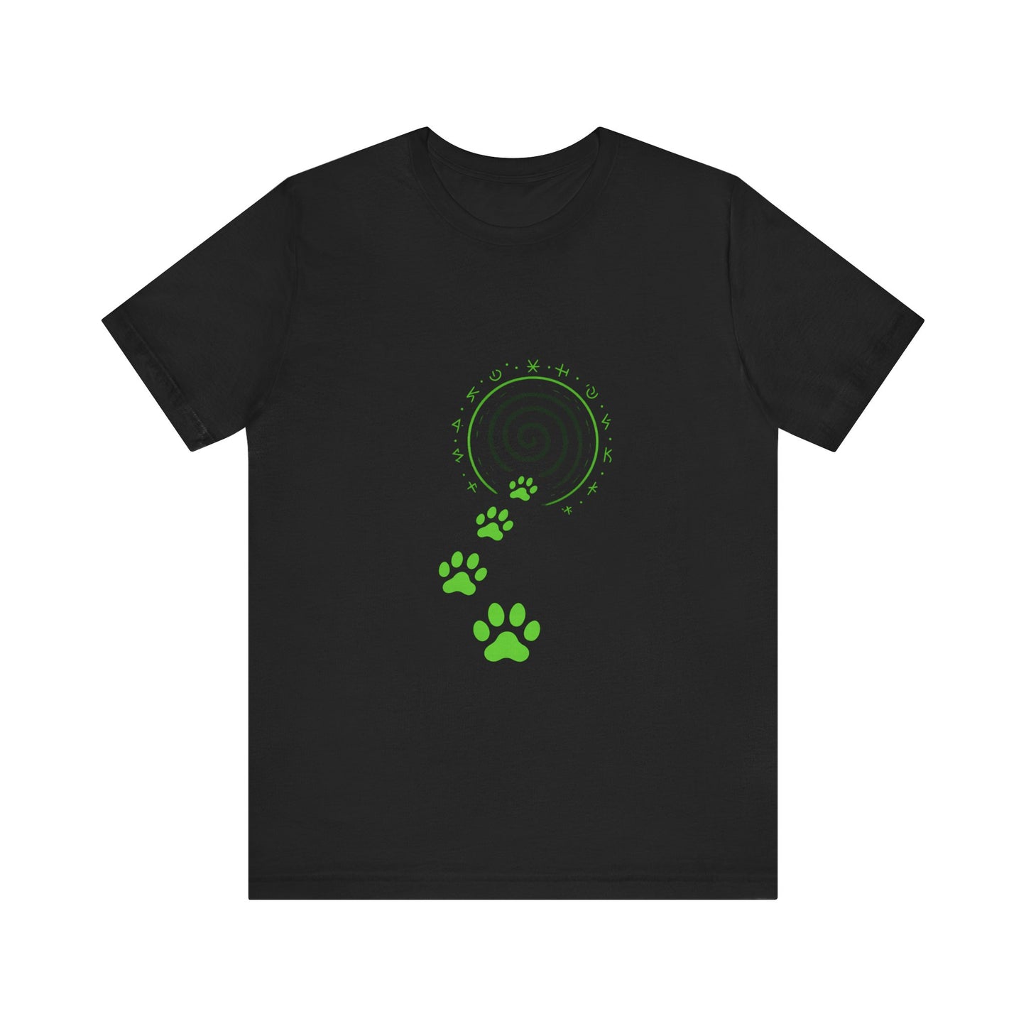 Pawprints in the Void Cat Shirt Occult Neon Green Cat Paw Tee Gothic Witchy Design