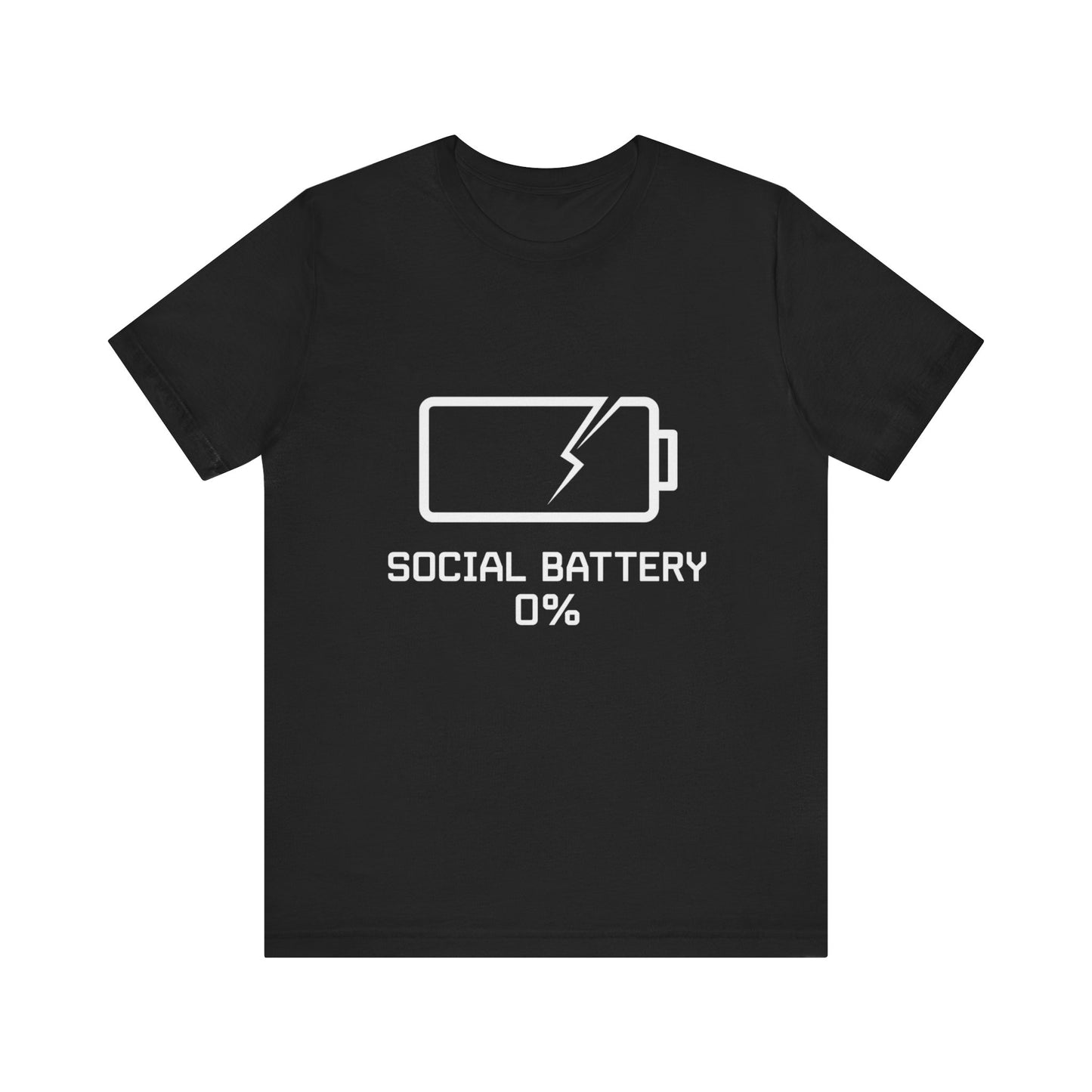 Social Battery 0 Percent Shirt Funny Introvert T Shirt Gamer Geek Gift Low Battery Graphic Tee