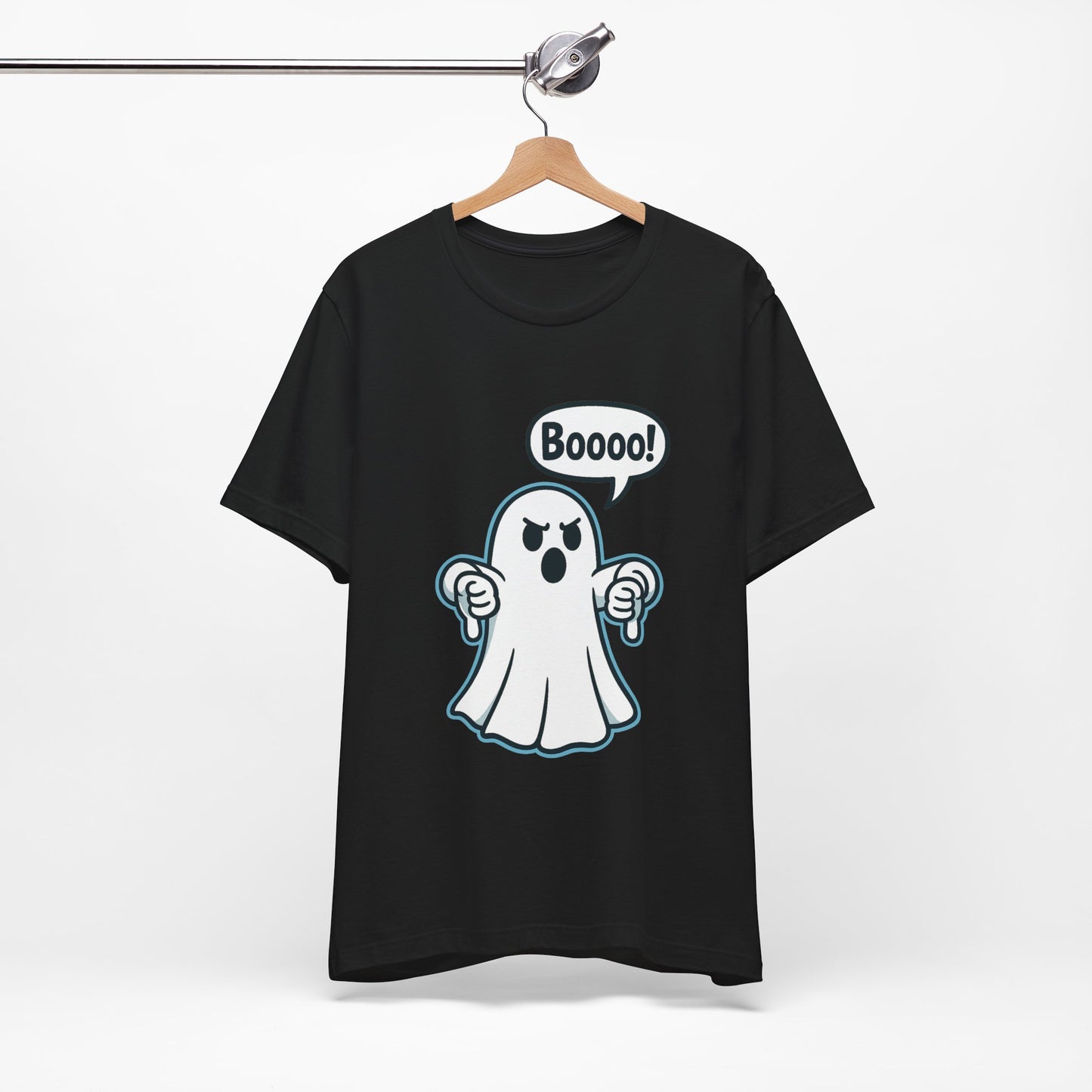 Disapproving Ghost Shirt Funny Boooo Cartoon Ghost Humor Design Blue Outline