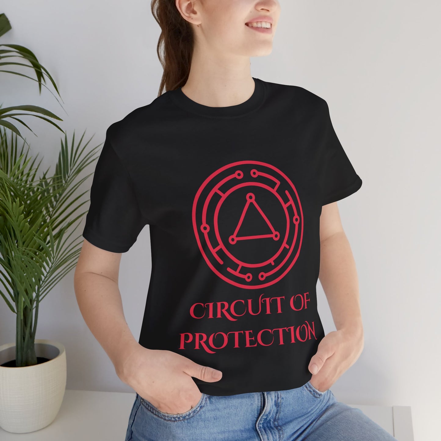 Circuit of Protection Sigil Shirt Geometric Occult Symbol Tech Mystic Vector Design Glowing Ward TShirt Gift