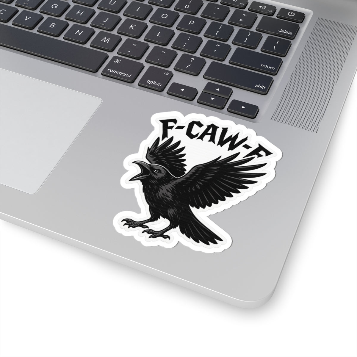 F-CAW-F Angry Crow Sticker | Gothic Raven Bird Decal | Funny Cawing Crow Laptop Sticker