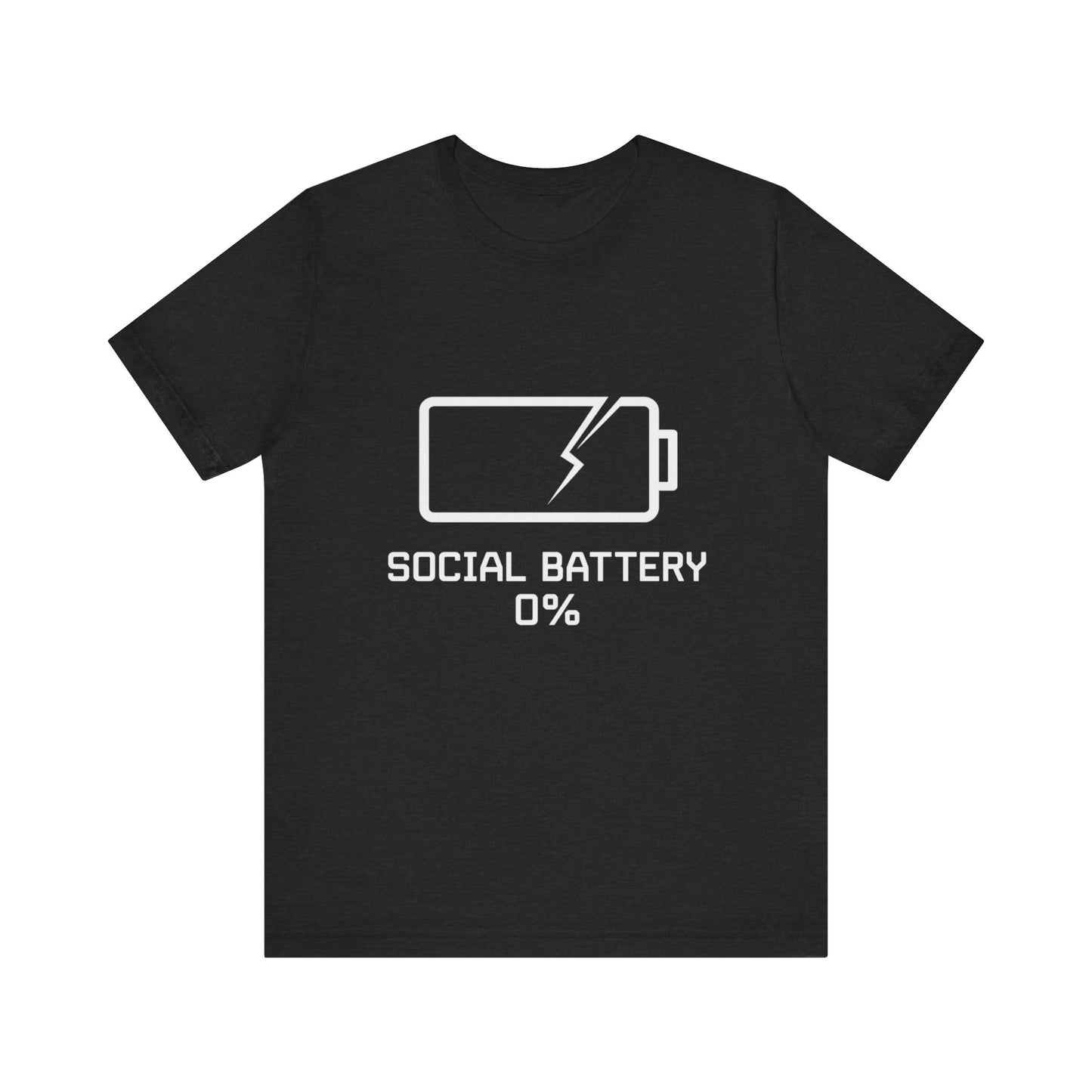 Social Battery 0 Percent Shirt Funny Introvert T Shirt Gamer Geek Gift Low Battery Graphic Tee