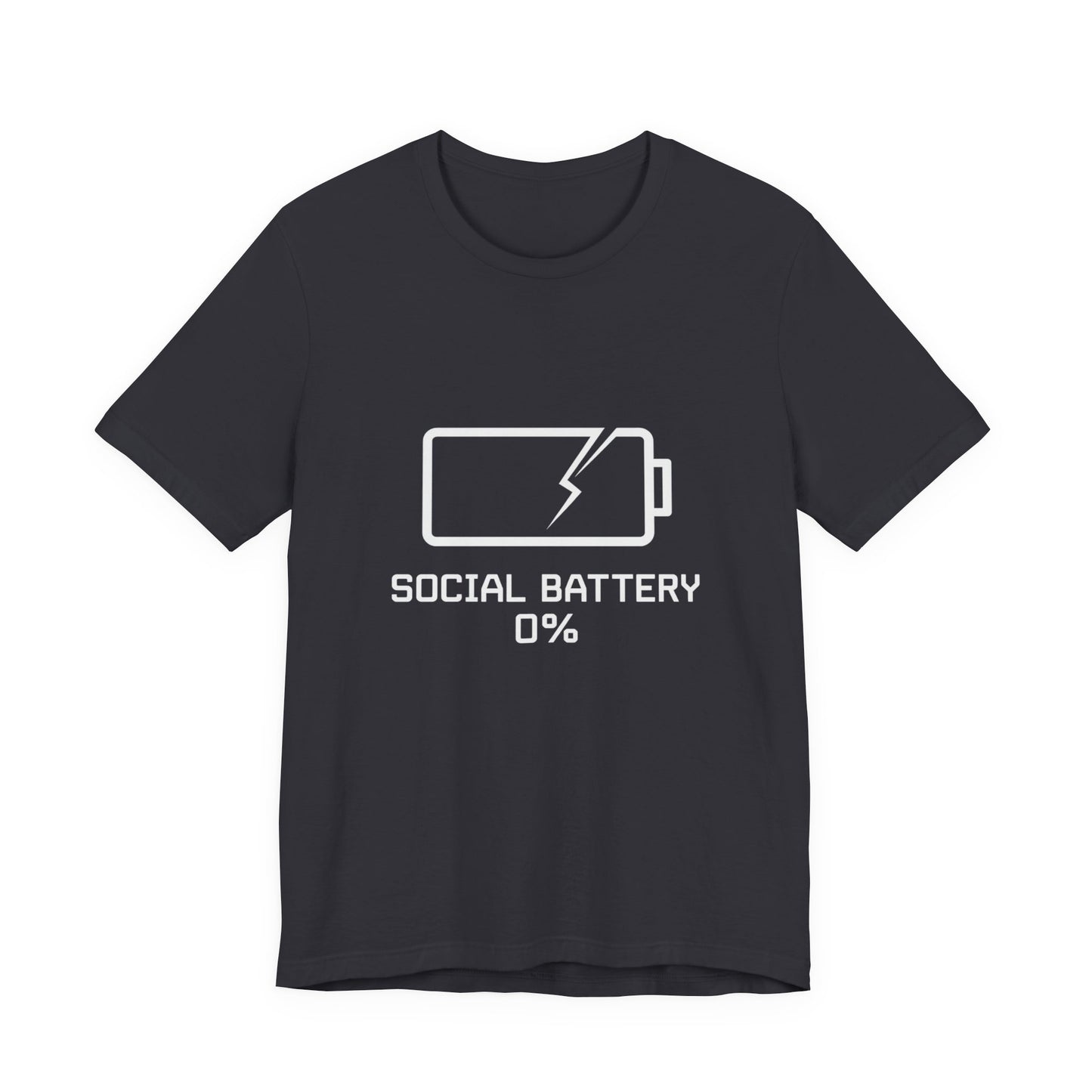 Social Battery 0% T-Shirt | Funny Goth Introvert Tee | Low Energy Meme Shirt | Dark Humor Unisex Graphic Tee