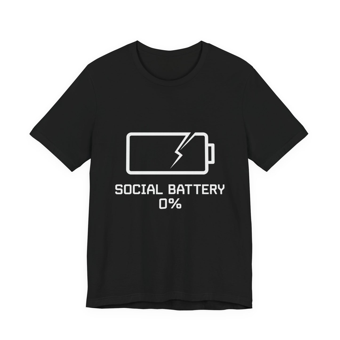 Social Battery 0 Percent Shirt Funny Introvert T Shirt Gamer Geek Gift Low Battery Graphic Tee