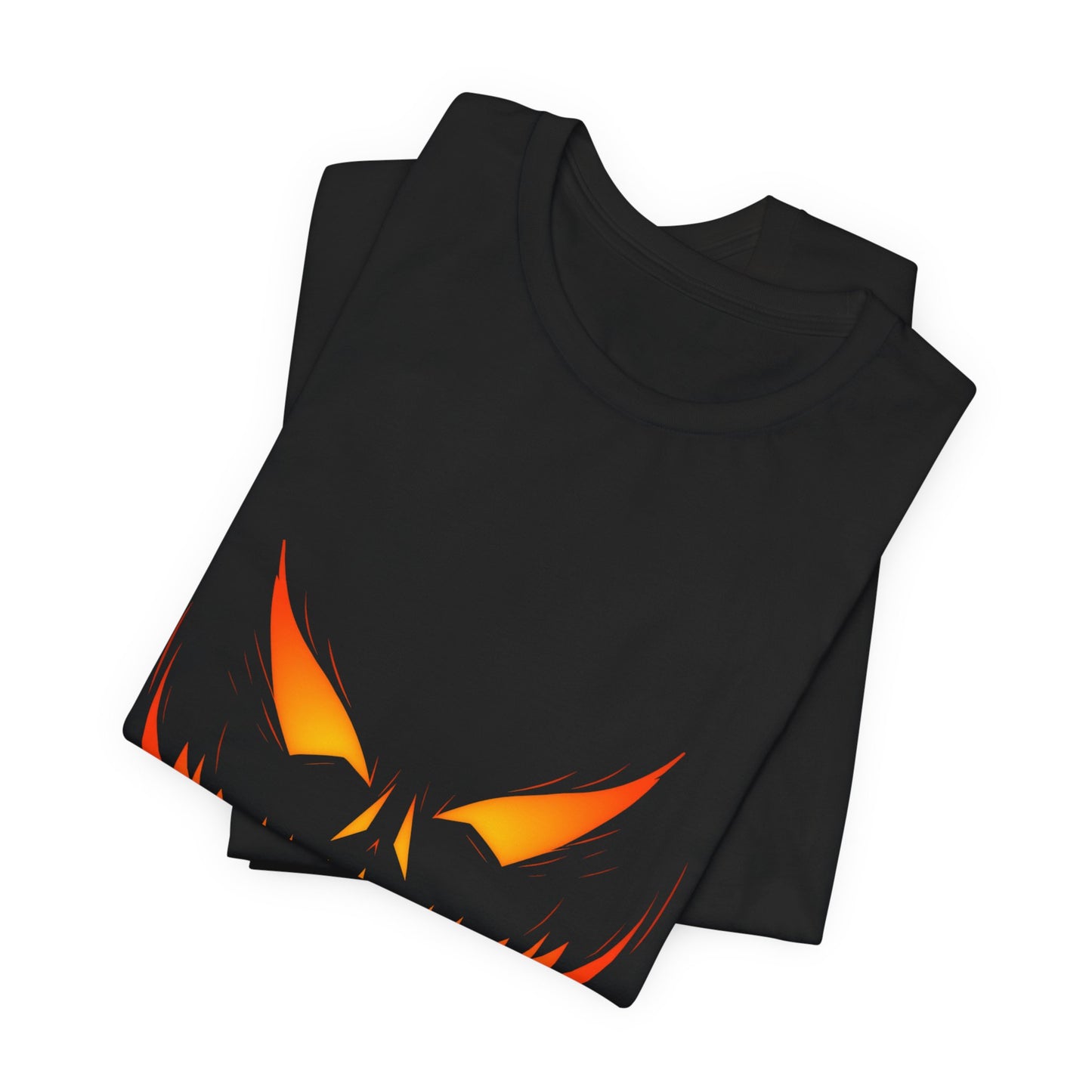 Scary Pumpkin Face Jack-O-Lantern T-Shirt | Halloween Orange Glow Shirt | Creepy Horror Pumpkin Graphic Tee