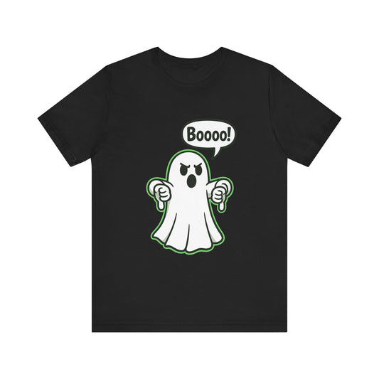 Disapproving Ghost Shirt Funny Boooo Cartoon Ghost Humor Design Green Outline