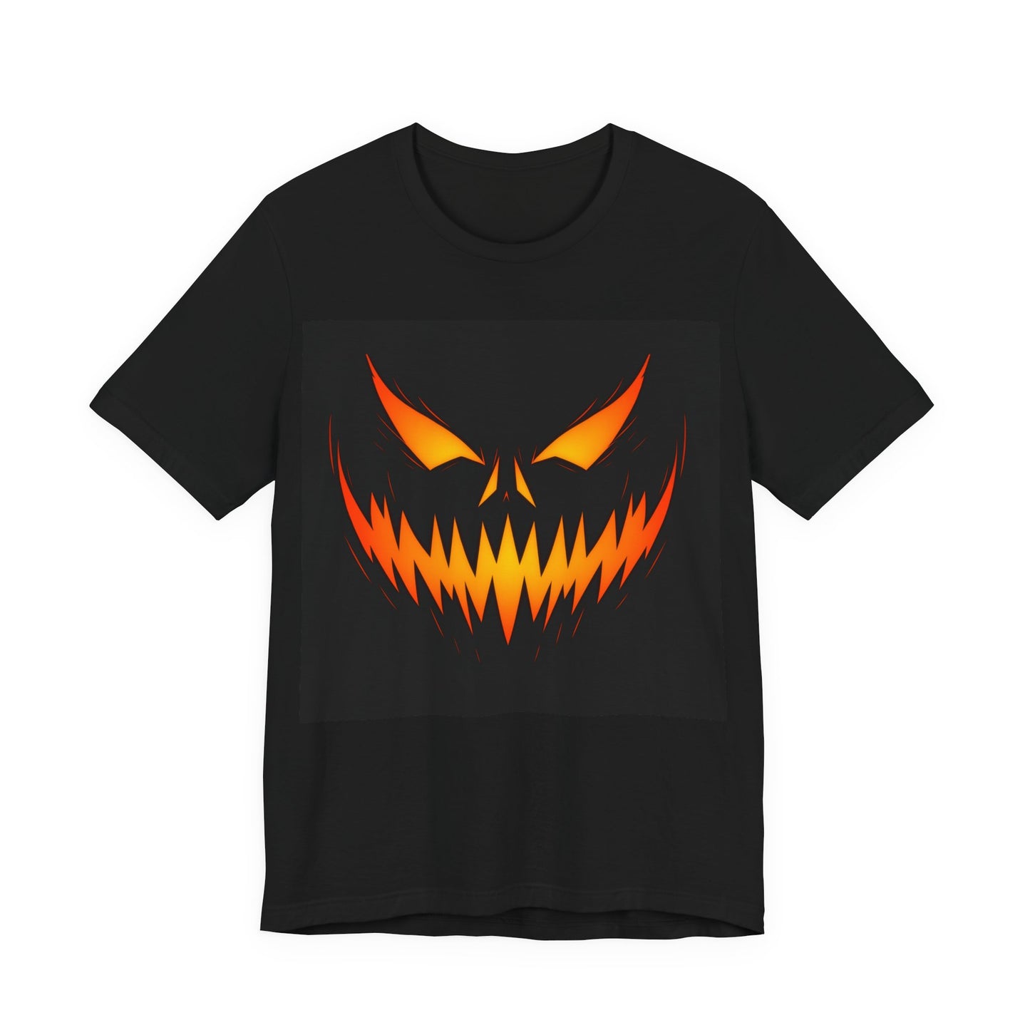 Scary Pumpkin Face Jack-O-Lantern T-Shirt | Halloween Orange Glow Shirt | Creepy Horror Pumpkin Graphic Tee
